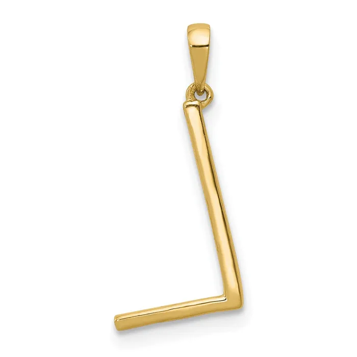 Necklaces 14k Yellow Gold Diamond Letter L Initial Pendant TreasureFineJewelers
