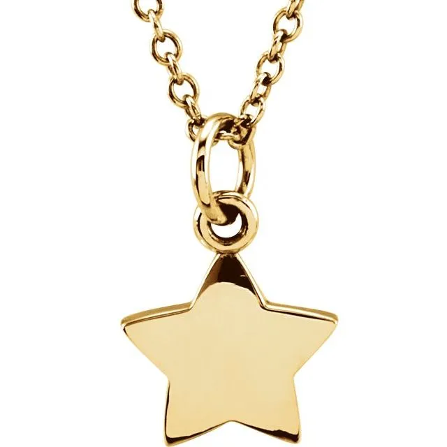 Necklaces 14K Yellow Gold Tiny Posh Star 1618 Necklace TreasureFineJewelers Necklaces 14K Yellow Gold Tiny Posh Star 1618 Necklace TreasureFineJewelers