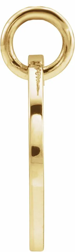 Necklaces 18K Yellow GoldPlated Sterling Silver Initial M 10 mm Disc Pendant TreasureFineJewelers