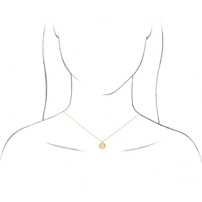 Necklaces 18K Yellow GoldPlated Sterling Silver Initial M 10 mm Disc Pendant TreasureFineJewelers