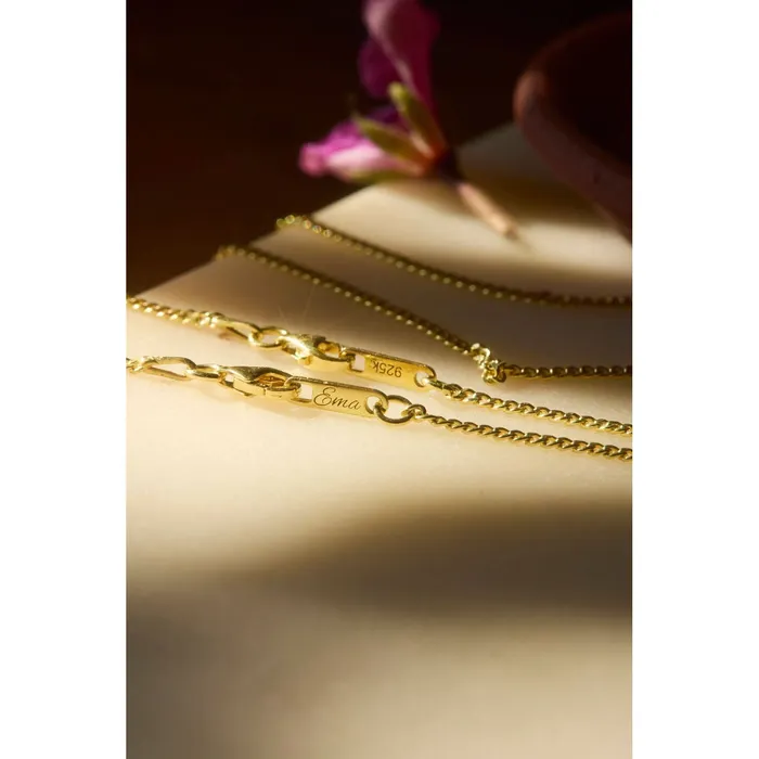 Necklaces Ema Jewels V Initial Cursive Engraved Pendant Necklace 14K 925 Gold Vermeil