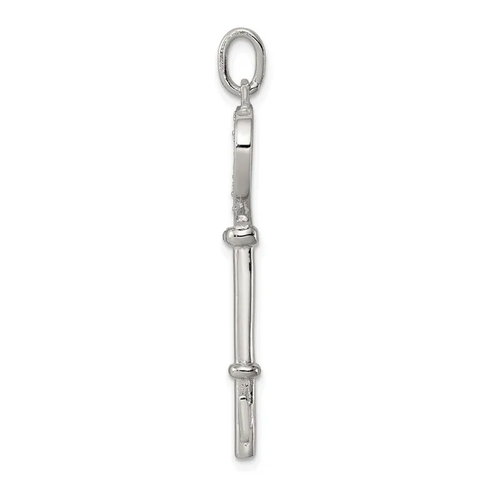 Necklaces Sterling Silver CZ Heart Key Pendant TreasureFineJewelers