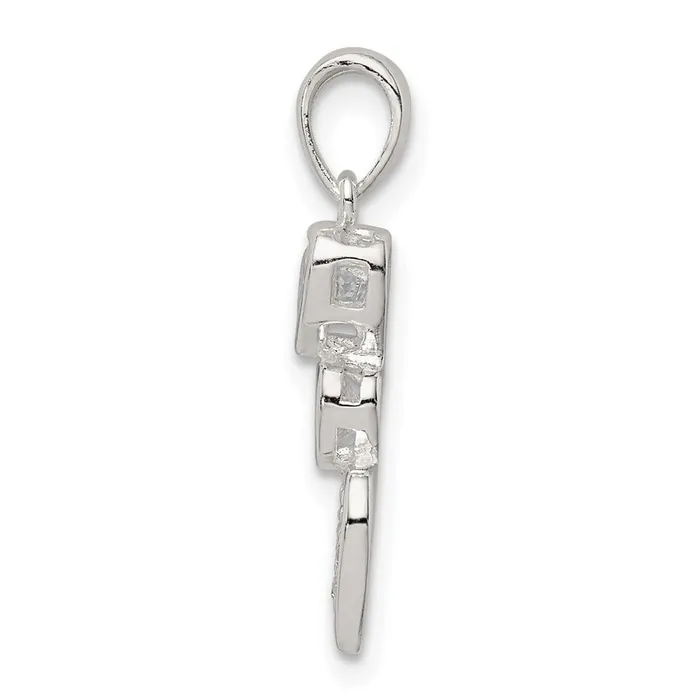 Necklaces Sterling Silver CZ Hearts Pendant TreasureFineJewelers