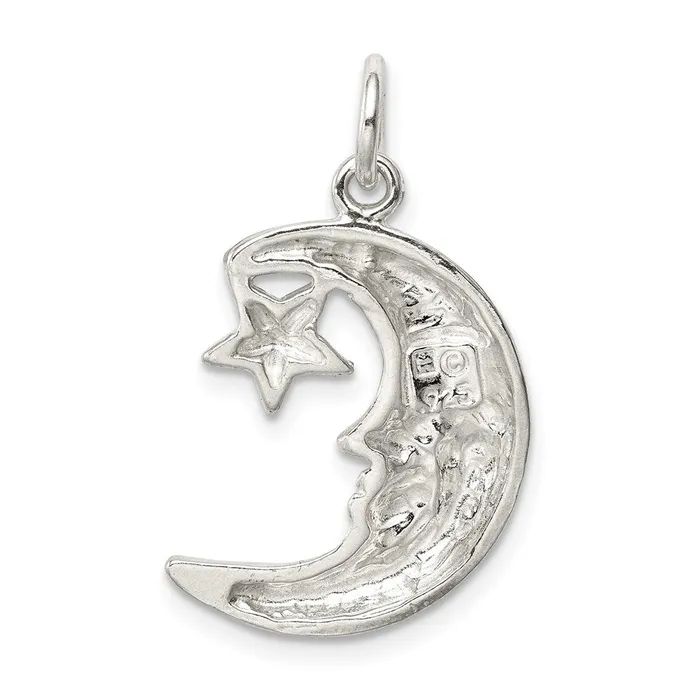Necklaces Sterling Silver Moon Star Pendant TreasureFineJewelers
