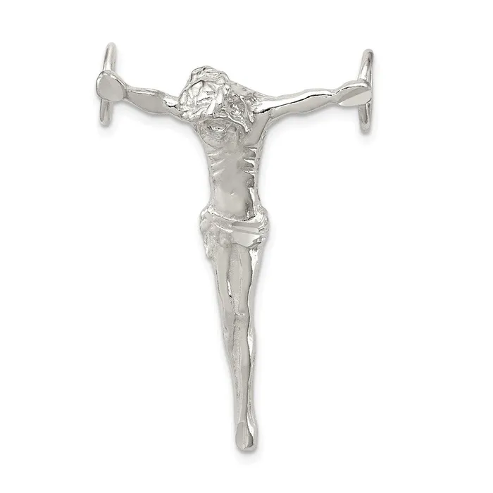 Necklaces Sterling Silver Polished Jesus Cross Chain Slide Pendant TreasureFineJewelers Necklaces Sterling Silver Polished Jesus Cross Chain Slide Pendant TreasureFineJewelers