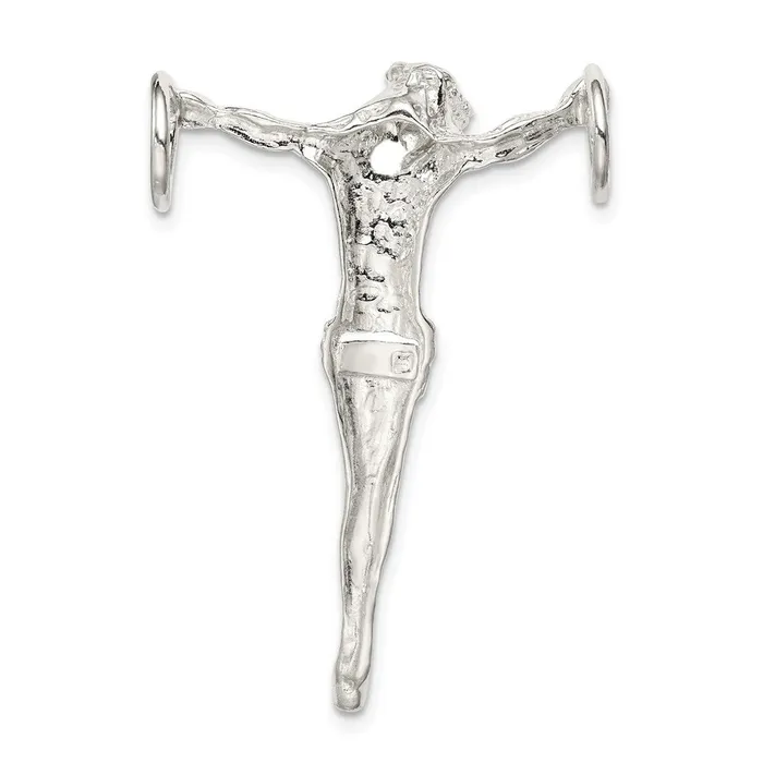 Necklaces Sterling Silver Polished Jesus Cross Chain Slide Pendant TreasureFineJewelers