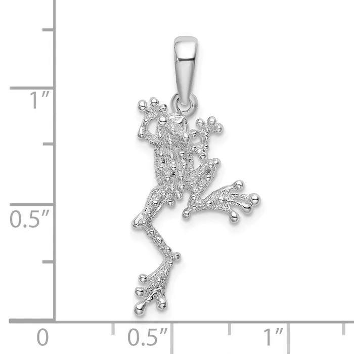 Necklaces Sterling Silver Polished Jumping Frog Pendant TreasureFineJewelers