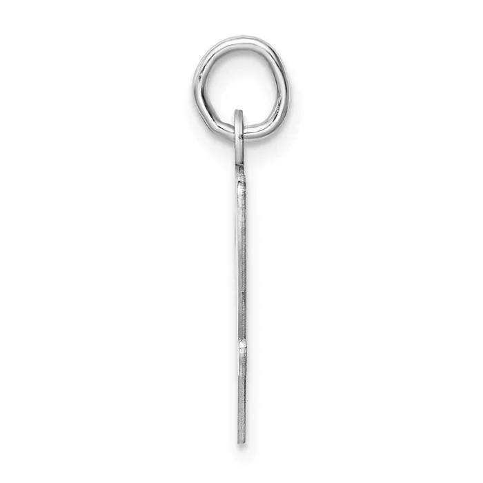 Necklaces Sterling Silver Rhodiumplated Script Letter V Initial Charm TreasureFineJewelers