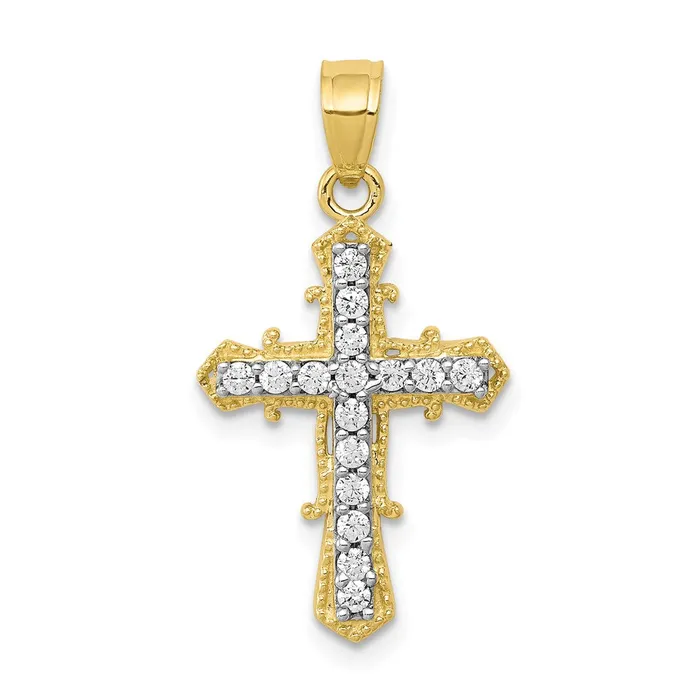 Necklaces TreasureFineJewelers 10K CZ Cross Pendant