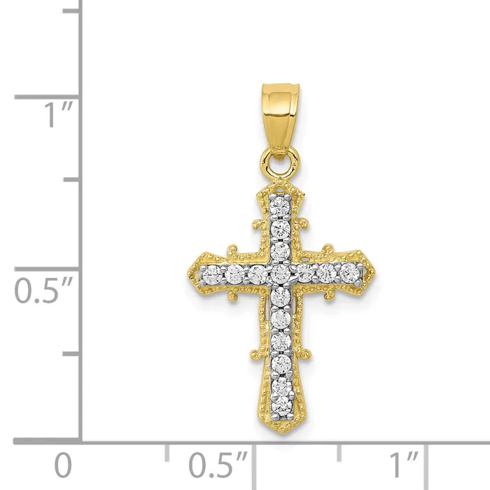 Necklaces TreasureFineJewelers 10K CZ Cross Pendant