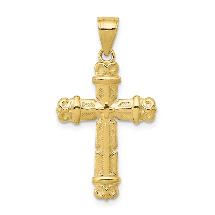Necklaces TreasureFineJewelers 10K Fleur De Lis Cross Pendant