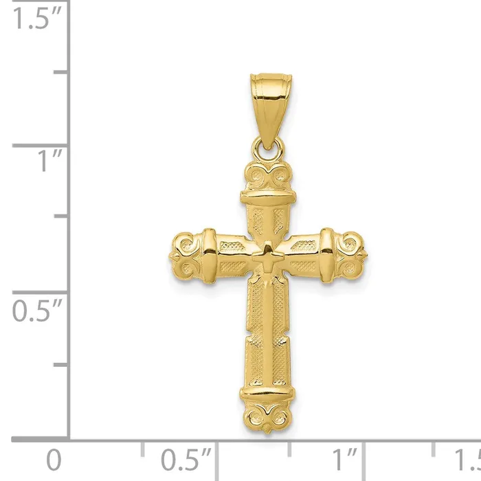 Necklaces TreasureFineJewelers 10K Fleur De Lis Cross Pendant