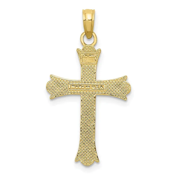 Necklaces TreasureFineJewelers 10K Fleur De Lis Cross Pendant