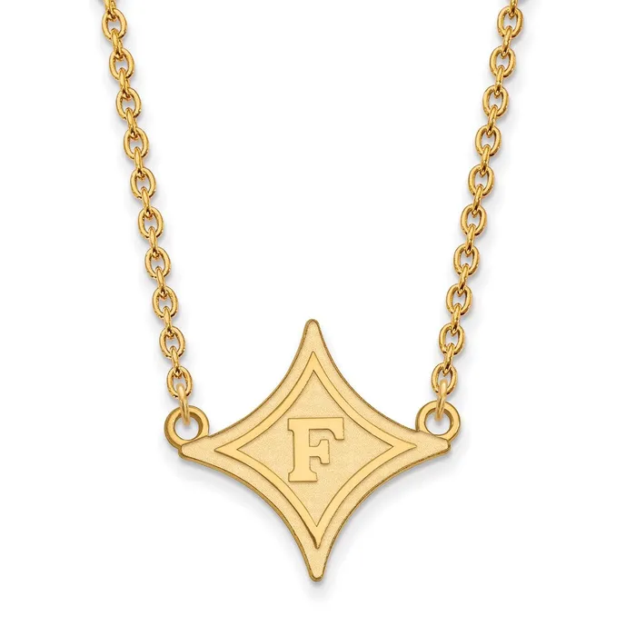 Necklaces TreasureFineJewelers 10K Yellow Gold Furman University Large Pendant wilth Necklace Necklaces TreasureFineJewelers 10K Yellow Gold Furman University Large Pendant wilth Necklace