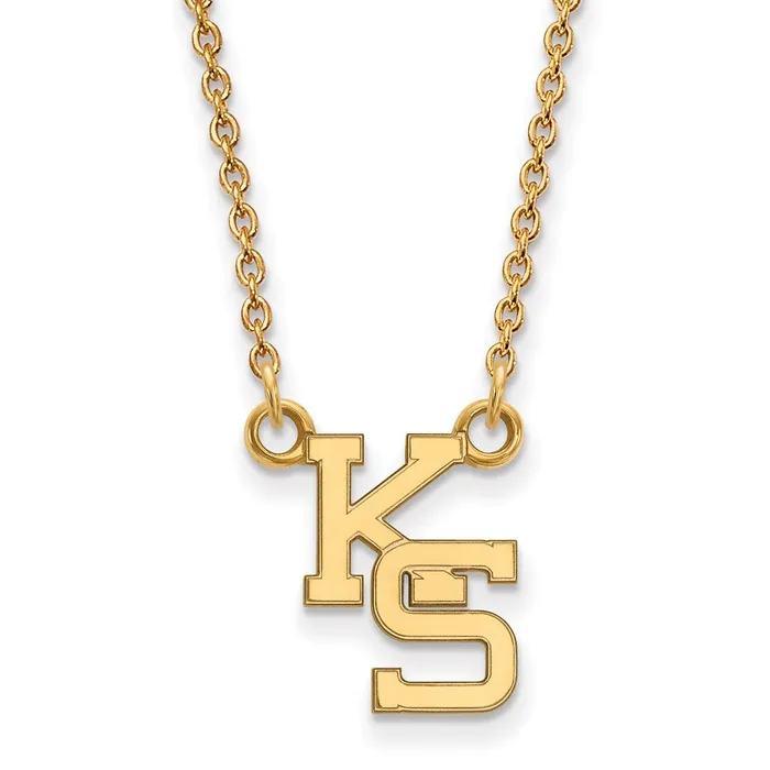 Necklaces TreasureFineJewelers 10K Yellow Gold Kansas State University Small Pendant with Necklace Necklaces TreasureFineJewelers 10K Yellow Gold Kansas State University Small Pendant with Necklace