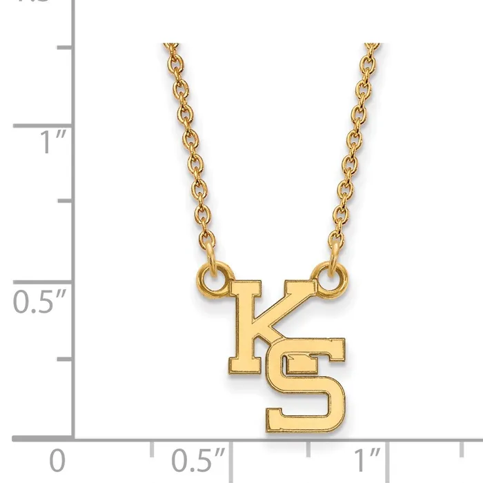 Necklaces TreasureFineJewelers 10K Yellow Gold Kansas State University Small Pendant with Necklace