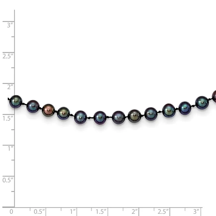 Necklaces TreasureFineJewelers 14k 56mm Black Near Round Freshwater Cultured Pearl Necklace
