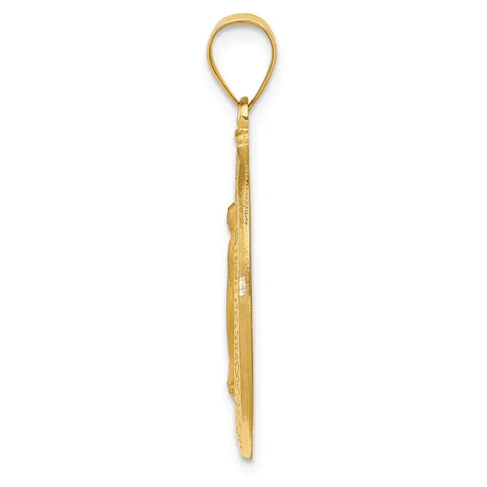 Necklaces TreasureFineJewelers 14k Hollow Miraculous Medal Oval Pendant