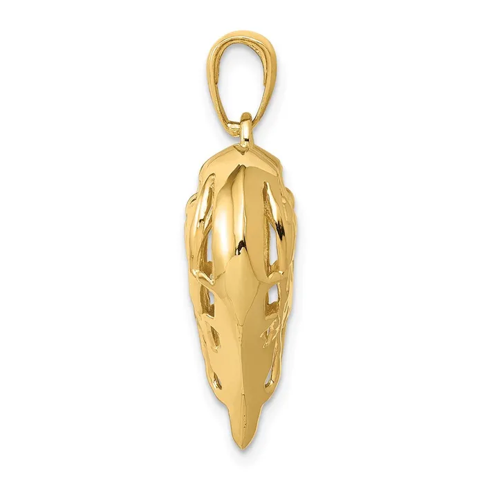 Necklaces TreasureFineJewelers 14K Polished 3D Filigree Puffed Heart Pendant