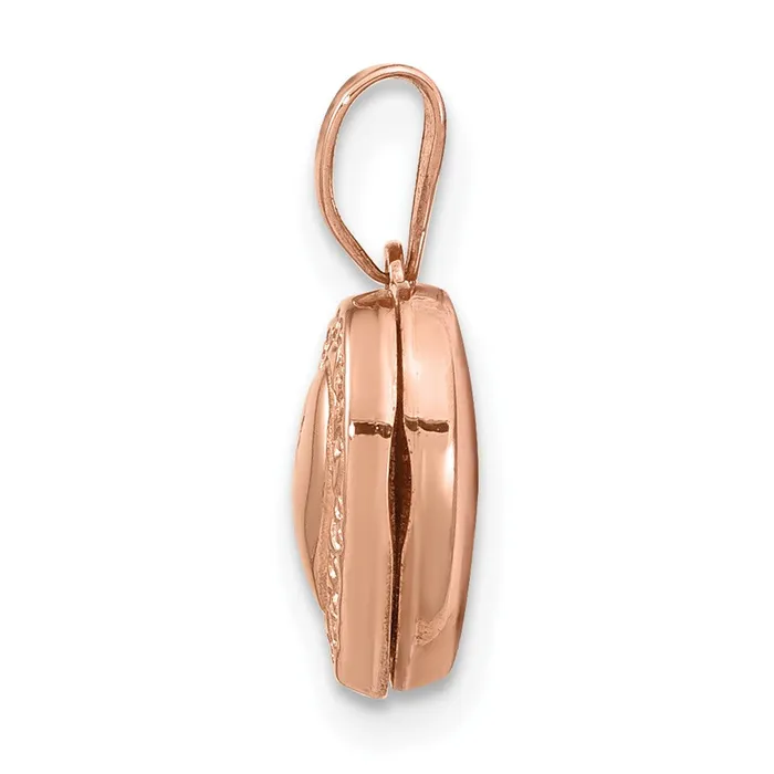 Necklaces TreasureFineJewelers 14k Rose Gold Polished 10mm HeartShaped Scrolled Locket