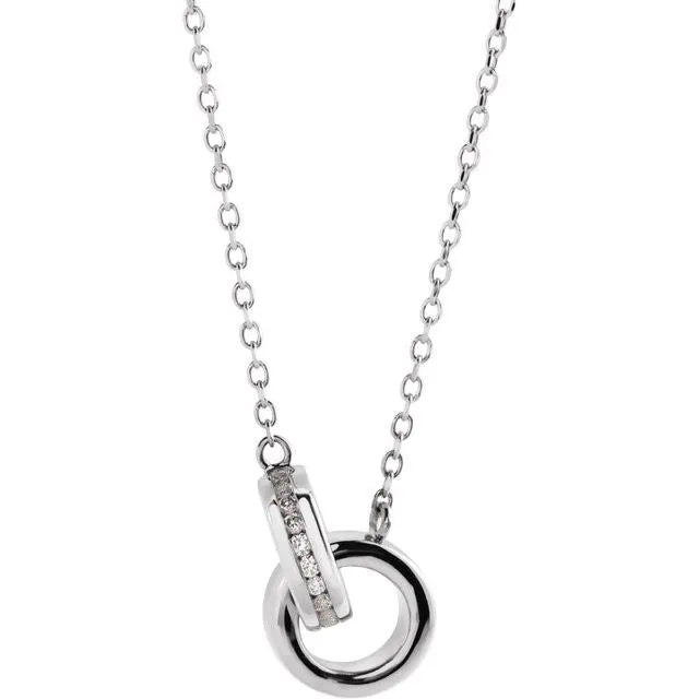 Necklaces TreasureFineJewelers 14K White Gold 08 CTW Natural Diamond Interlocking Circle 18 Necklace Necklaces TreasureFineJewelers 14K White Gold 08 CTW Natural Diamond Interlocking Circle 18 Necklace