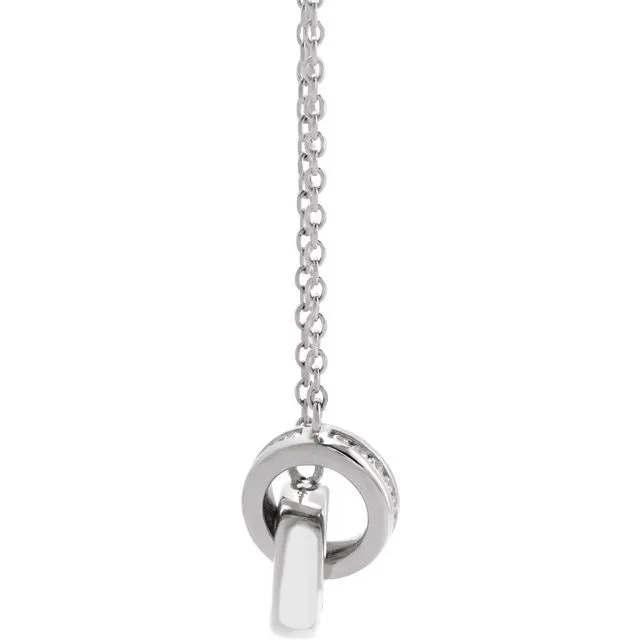Necklaces TreasureFineJewelers 14K White Gold 08 CTW Natural Diamond Interlocking Circle 18 Necklace
