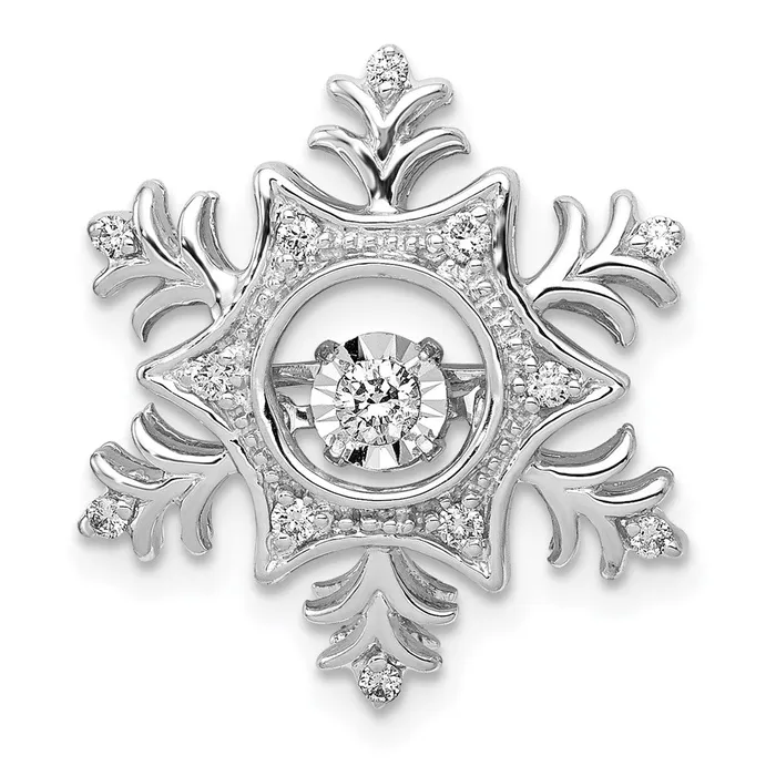 Necklaces TreasureFineJewelers 14k White Gold 16ct Vibrant Moving Diamond Snowflake Chain Slide Necklaces TreasureFineJewelers 14k White Gold 16ct Vibrant Moving Diamond Snowflake Chain Slide