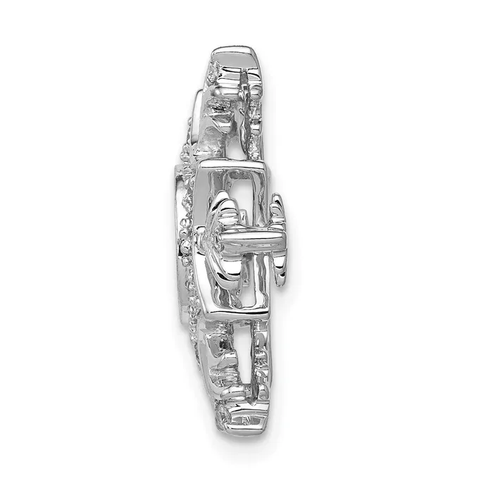 Necklaces TreasureFineJewelers 14k White Gold 16ct Vibrant Moving Diamond Snowflake Chain Slide