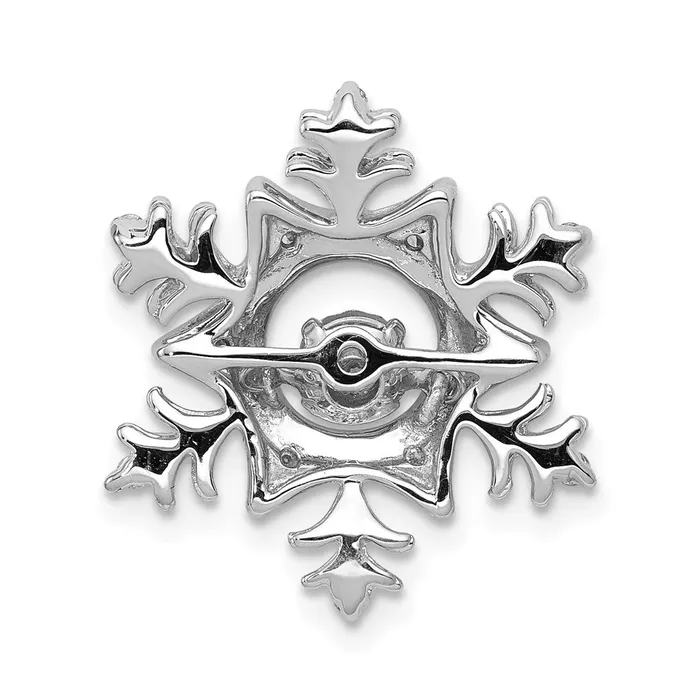 Necklaces TreasureFineJewelers 14k White Gold 16ct Vibrant Moving Diamond Snowflake Chain Slide