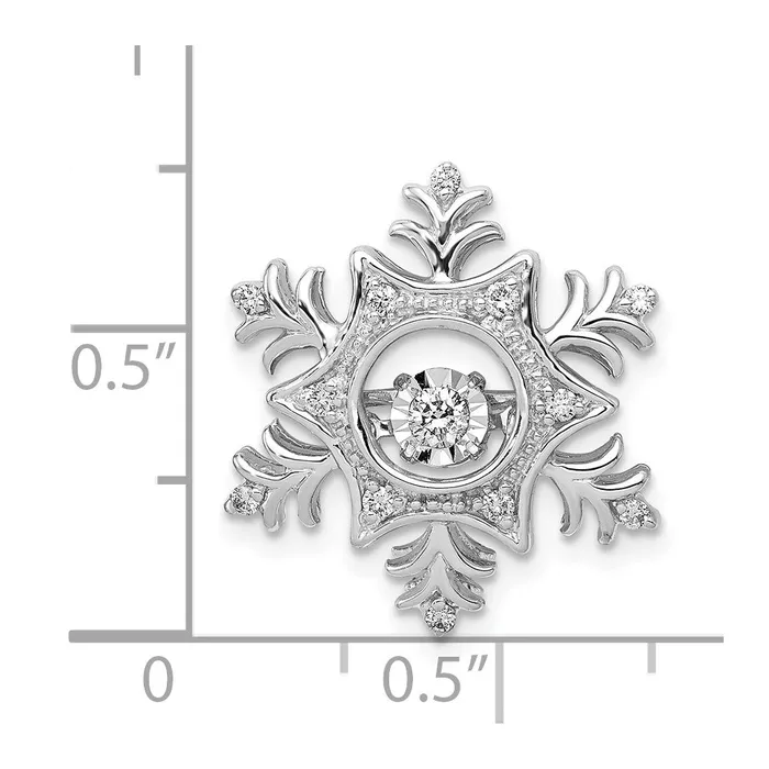 Necklaces TreasureFineJewelers 14k White Gold 16ct Vibrant Moving Diamond Snowflake Chain Slide