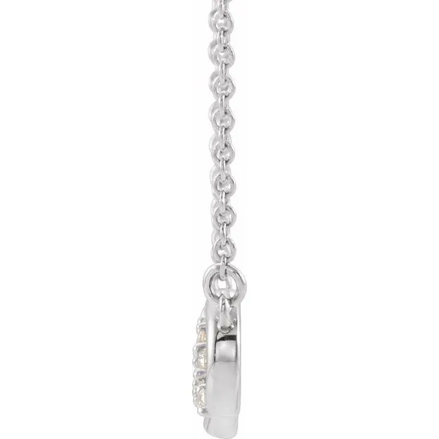 Necklaces TreasureFineJewelers 14K White Gold 18 CTW Natural Diamond InfinityInspired Bar 16 Necklace