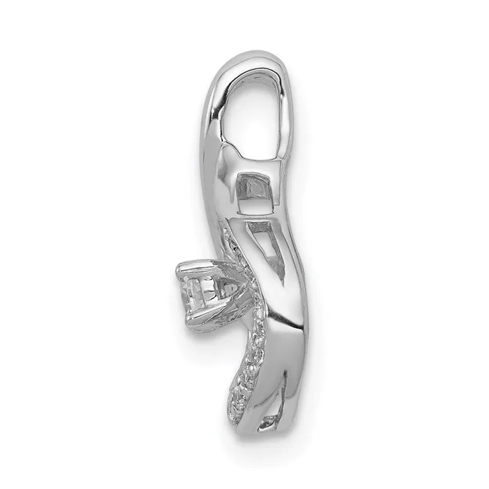 Necklaces TreasureFineJewelers 14k White Gold 18ct Diamond Teardrop Chain Slide