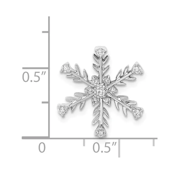 Necklaces TreasureFineJewelers 14k White Gold 15ct Diamond Snowflake Necklace