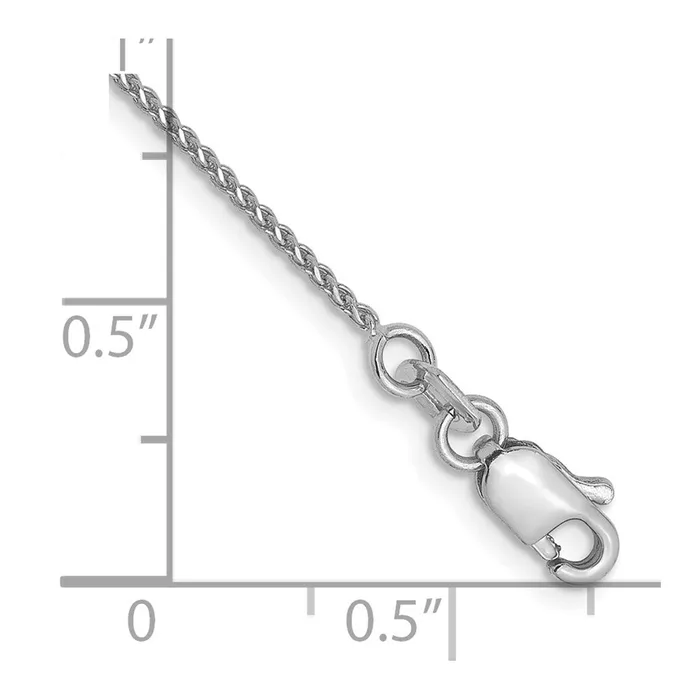 Necklaces TreasureFineJewelers 14K White Gold 1mm DC Spiga Chain Anklet