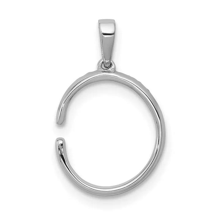 Necklaces TreasureFineJewelers 14K White Gold Diamond Letter C Initial Pendant