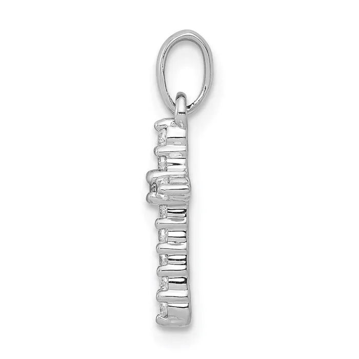 Necklaces TreasureFineJewelers 14k White Gold Polished Diamond Cross Pendant