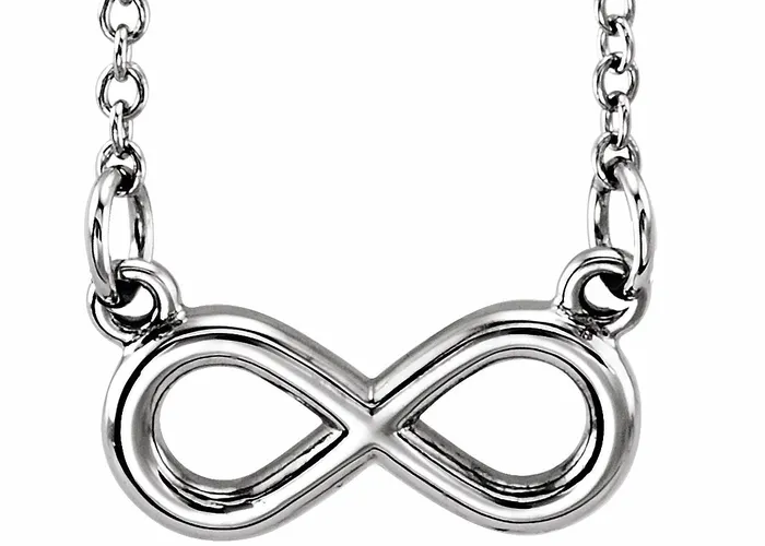 Necklaces TreasureFineJewelers 14K White Gold Tiny Posh InfinityInspired 1618 Necklace Necklaces TreasureFineJewelers 14K White Gold Tiny Posh InfinityInspired 1618 Necklace
