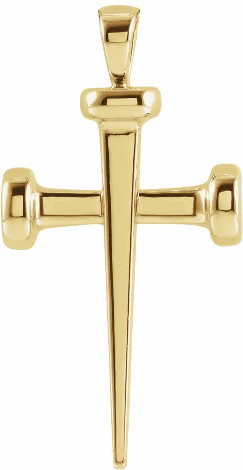 Necklaces TreasureFineJewelers 14K Yellow Gold 28x1471 mm Nail Cross Pendant Necklaces TreasureFineJewelers 14K Yellow Gold 28x1471 mm Nail Cross Pendant