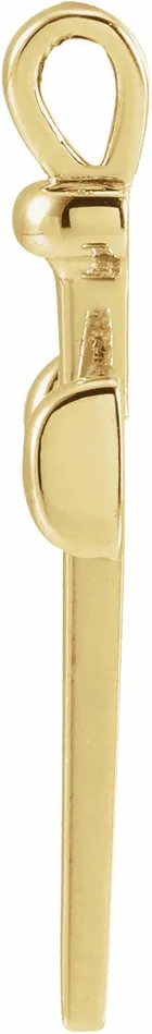 Necklaces TreasureFineJewelers 14K Yellow Gold 28x1471 mm Nail Cross Pendant