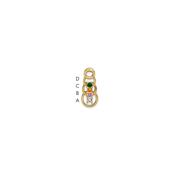 Necklaces TreasureFineJewelers 14k Yellow Gold 4 Genuine Stone Family Pendant Necklaces TreasureFineJewelers 14k Yellow Gold 4 Genuine Stone Family Pendant