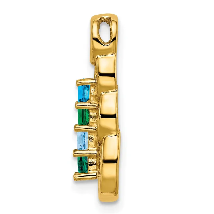 Necklaces TreasureFineJewelers 14k Yellow Gold 4 Genuine Stone Family Pendant