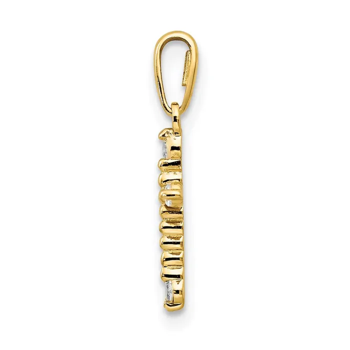 Necklaces TreasureFineJewelers 14k Yellow Gold CZ Childrens Cross Pendant