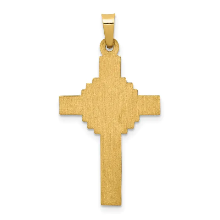 Necklaces TreasureFineJewelers 14k Yellow Gold INRI Hollow Crucifix Pendant