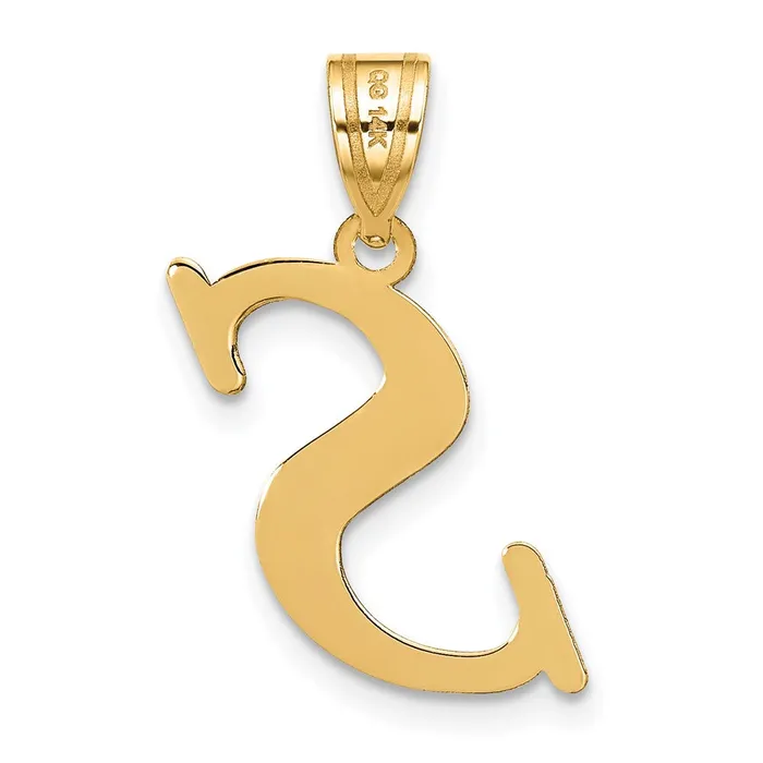 Necklaces TreasureFineJewelers 14k Yellow Gold Polished Letter S Initial Pendant