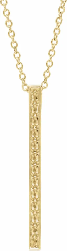Necklaces TreasureFineJewelers 14K Yellow Gold SculpturalInspired Bar 1618 Necklace