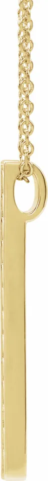 Necklaces TreasureFineJewelers 14K Yellow Gold SculpturalInspired Bar 1618 Necklace