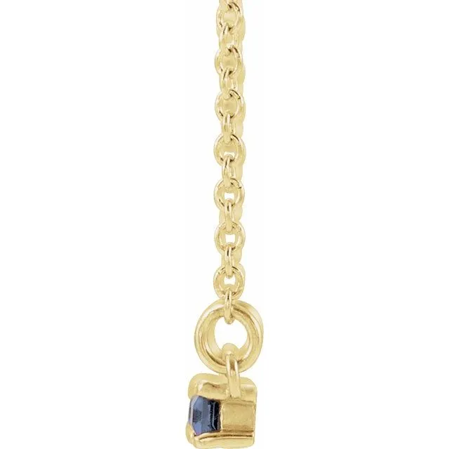 Necklaces TreasureFineJewelers 14K Yellow Tanzanite 15 CTW Diamond Bar 1618 Necklace