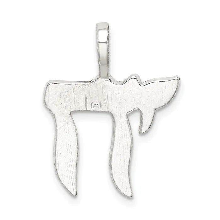 Necklaces TreasureFineJewelers Sterling Silver Chai Pendant