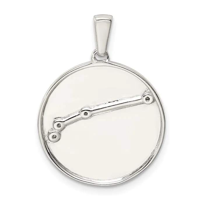 Necklaces TreasureFineJewelers Sterling Silver CZ Aries Zodiac Pendant