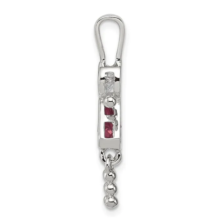Necklaces TreasureFineJewelers Sterling Silver CZ June Glass Girl Pendant